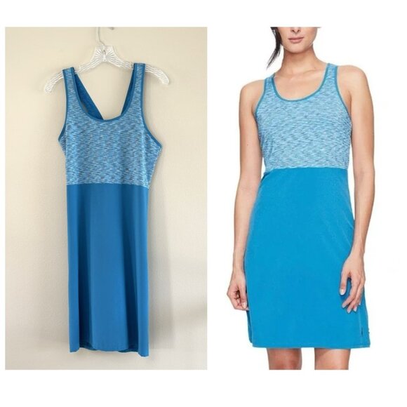 Smartwool Dresses & Skirts - Smartwool Willow Lake Glacial Blue Merino Wool Bodice Cross Back Dress